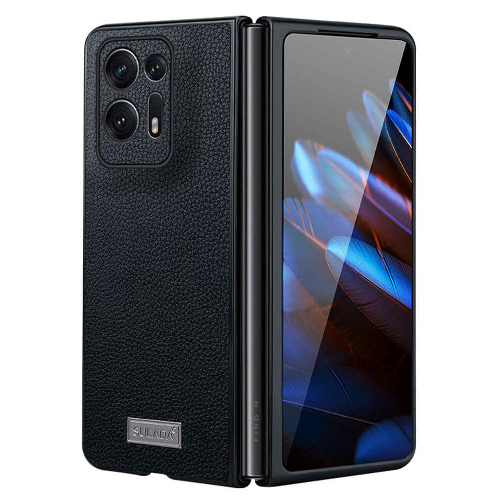 SULADA Electroplating Phone Case for Oppo Find N2 5G Slim Fit PU Leather Coated PC TPU Hybrid Protective Cover SULADA Electroplating Phone Case for Oppo Find N2 5G Slim Fit PU Leather Coated PC TPU Hybrid Protective Cover